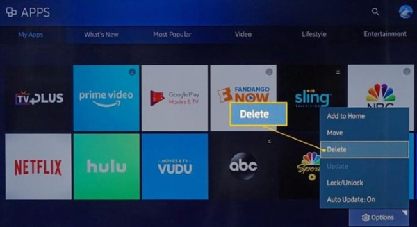 Как удалить приложение на Smart TV LG / Samsung?