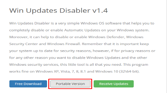 Утилита Win Update Disabler для отключения обновлений Windows 10